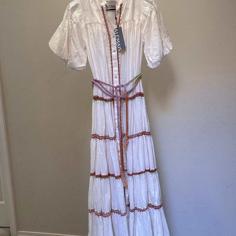 Alemais White Tiered Ruffled Sundress